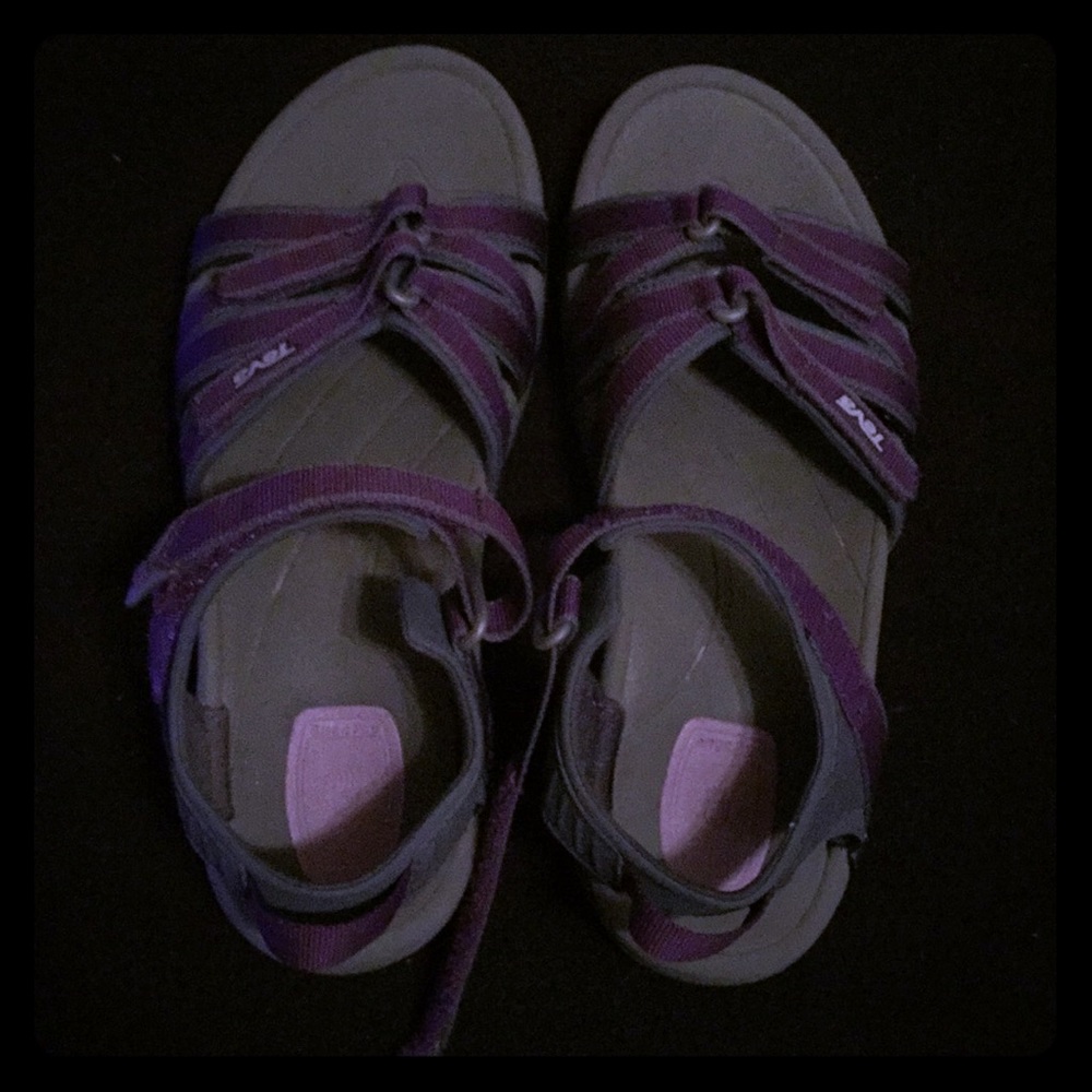 Purple & gray Teva sandals